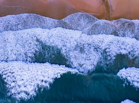 Top view waves background, Natural background photo sea texture with waves .. Stock Photos