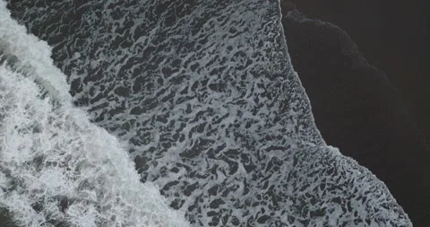 Top View of the Waves, Foaming and Splashing in the Ocean, Indonesia, Bali Stock Footage 281552778