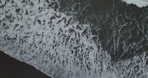 Top View of the Waves, Foaming and Splashing in the Ocean, Indonesia, Bali Stock Footage 281552823