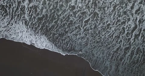 Top View of the Waves, Foaming and Splashing in the Ocean, Indonesia, Bali Stock Footage 281639232