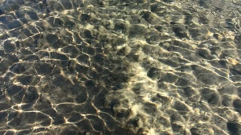 Top view of waves in seashore water and sand ground Stock Footage 118261114