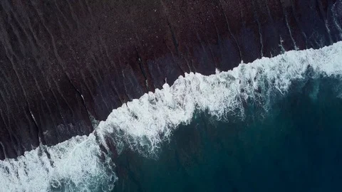Top view of waves in tropical ocean and reef Stock Footage 110631516