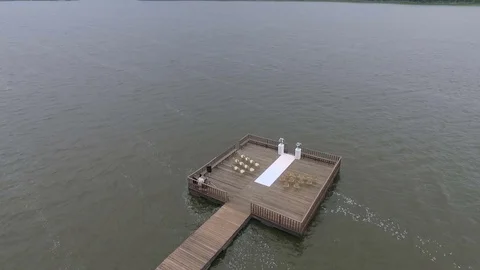 Top view of a wedding pier 库存影片 82340207