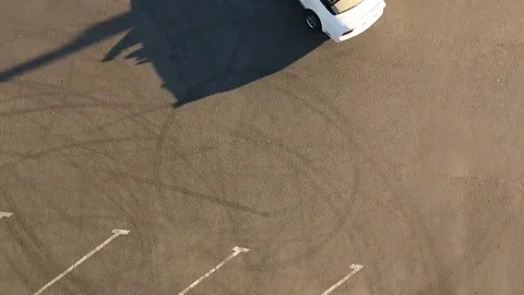 Top view of a white car Stock Footage 78556390