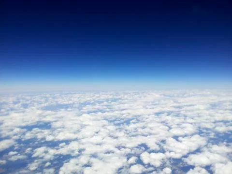Top view of white clouds from a airplane Stock Photos