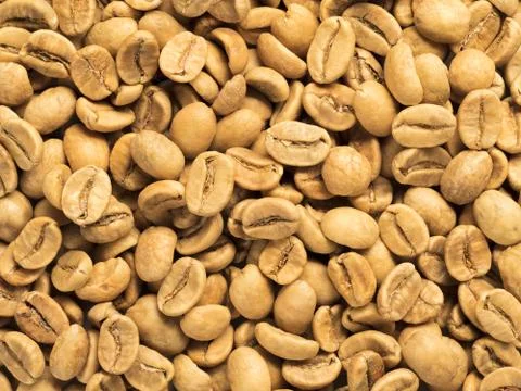 Top view of white coffee beans background 스톡 사진