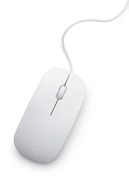 Top view of white computer mouse Top view of white computer mouse isolated... Stock Photos
