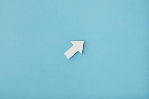 Top view white diagonal arrow Stock Photos