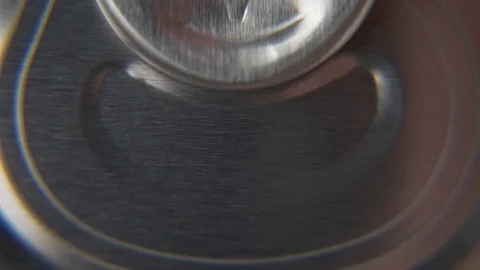 Top view of white man open red can of soda or beer Stock Footage 106741895