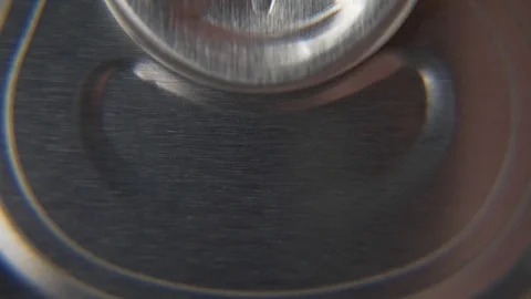 Top view of white man open red can of soda or beer Stock Footage 106741933