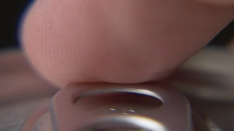 Top view of white man open red can of soda or beer Stock Footage 106742497