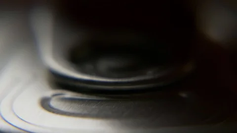 Top view of white man open red can of soda or beer Stock Footage 106742542