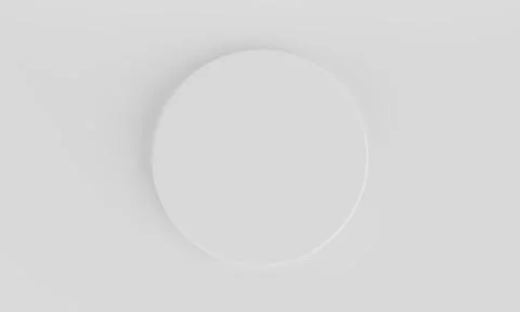 Top view white minimal circular product podium background. Abstract and obj.. Stock Illustration