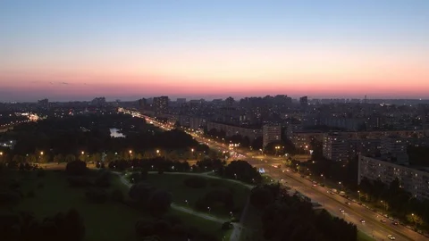 Top view of a white night at St. Petersburg Russia 5 Stock Footage 125827237