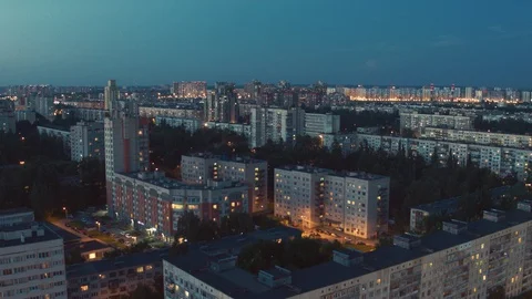 Top view of a white night at St. Petersburg Russia 9 Stock Footage 125827359