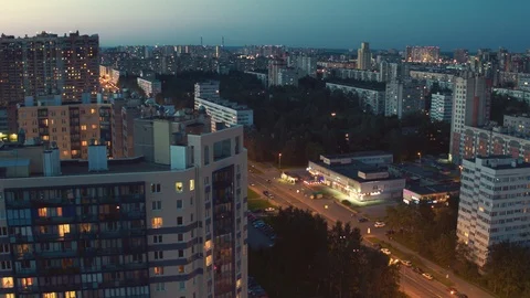 Top view of a white night at St. Petersburg Russia 11 Stock Footage 125827688