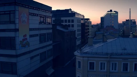 Top view of a white night at St. Petersburg Russia 1 Stock Footage 125828607