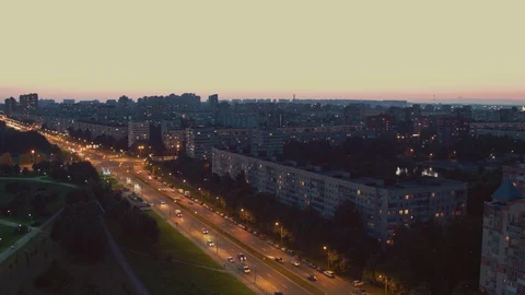 Top view of a white night at St. Petersburg Russia 17 Stock Footage 125828878