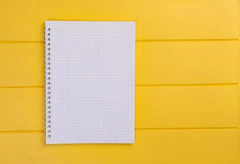 Top view white notebook on a paper clip. space for your text or design Stock Photos