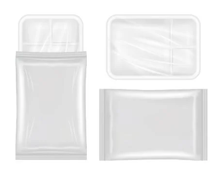 Top view of White polystyrene and plastic packaging mockup Stock Illustration