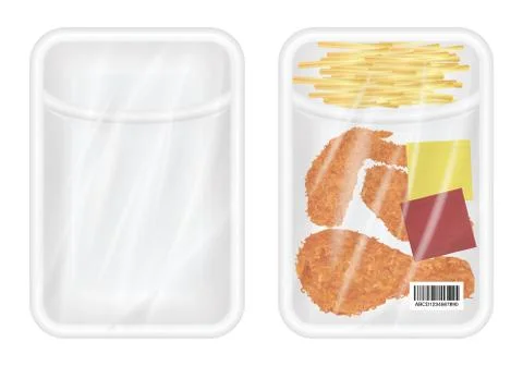 Top view of White polystyrene packaging mockup Stock Illustration