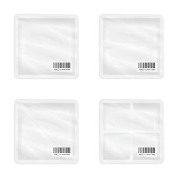 Top view of White polystyrene square packaging mockup Stock Illustration