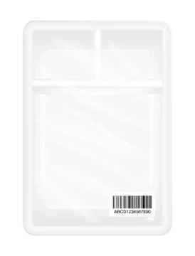 Top view of White polystyrene square packaging mockup Stock Illustration