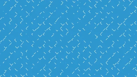 Top view of white striped lines on blue background which are randomly moving Stock Footage 141884346