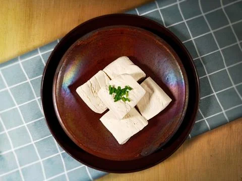 Top view of white tofu Foto stock