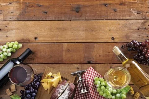 Top view wine tasting elements Foto stock