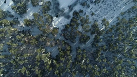 Top view of the winter forest and Korostyshevsky canyon(Ukraine) Stock Footage 171816649