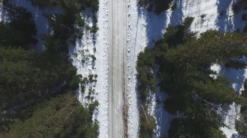 Top view on winter road Video stock 79162017
