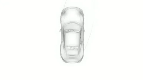 Top View Wireframe of a Modern Car Stock Footage 330920290