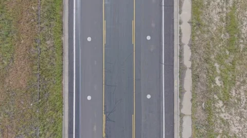 Top view of a wireless EV charging lane in Salt Lake City, Utah Stock Footage 340198753