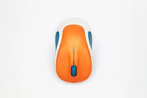 Top view wireless mouse on white background. Stock Photos