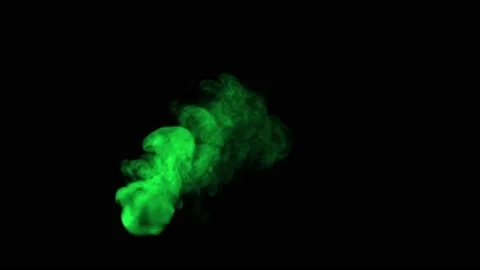 Top View of Wispy and Swirly Toxic Green Smoke with Low Density moving Slowly Stock Footage