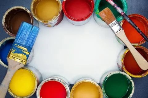 Top view work space. Stock Photos