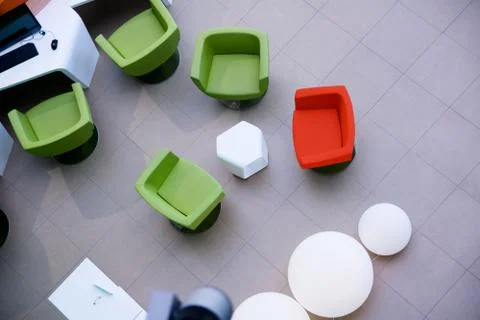 Top view of a workplace in the office Stock-Fotos
