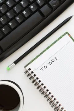 Top view workplace Foto stock