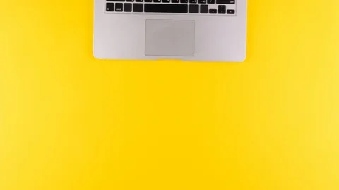 Top view workspace. Stop motion Stock Footage 129237017