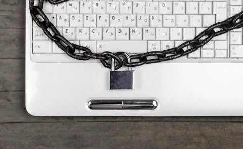 From top view - world Day without internet items of computer equipment on gra Stock Photos