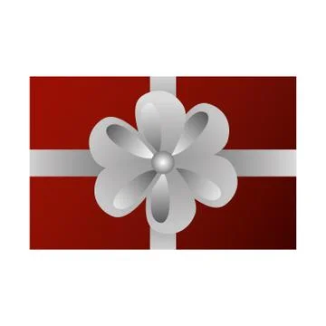 Top view wrapper gift box bow decoration Stock Illustration