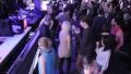 Top view of young guys hanging out dancing at club, strobe light HD Footage