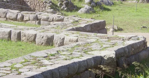 Top view of the Zig-zag Walls of Sacsayhuaman Video stock 78775273