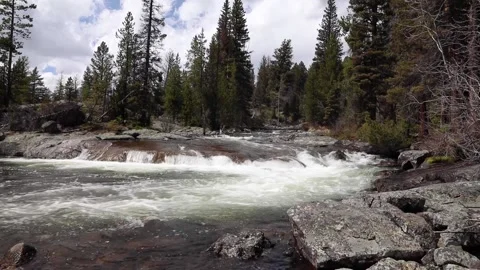 Top of waterfalls in the mountains Stock Footage 155984101