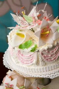 Top of the wedding cake Stock Photos