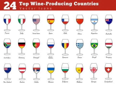 Top wine producing countries Stock Illustration