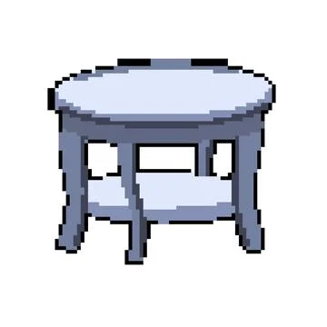 Top wood table pixel art vector illustration Stock Illustration