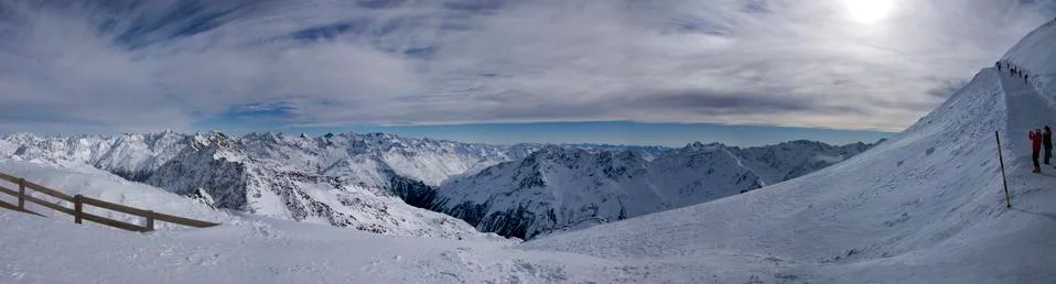 On Top of the World in Sölden austria Stock Photos