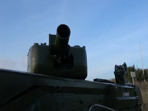Top of a wwii tank Stock Footage 76909987